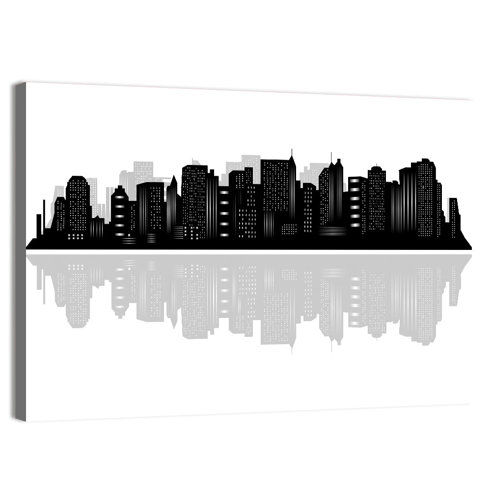 New York Skyline Silhouette Wall Art, canvas print, landscape
