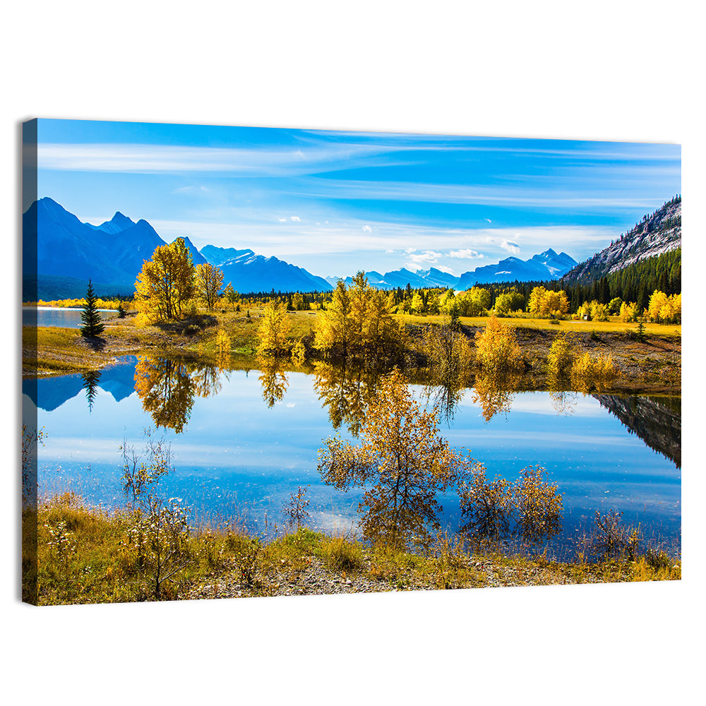 Abraham Lake Reflection, Canadian Rockies Wall Art, canvas print, landscape