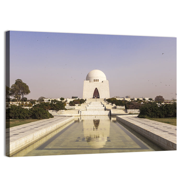 Mazar-e-quaid Mausoleum Reflecting Pool Wall Art as a canvas print