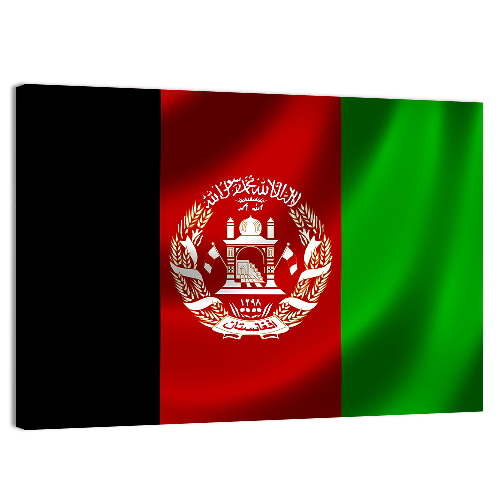 Waving Flag of Afghanistan Wall Art, canvas print, landscape