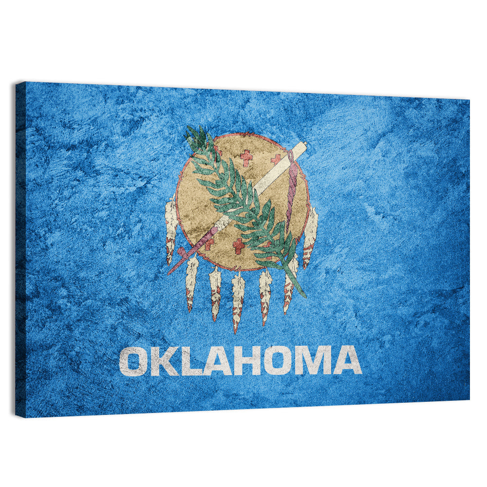Grunge Oklahoma Flag Wall Art, canvas print, landscape