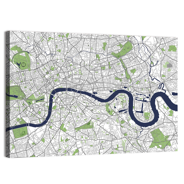 London City Map Wall Art as a canvas print