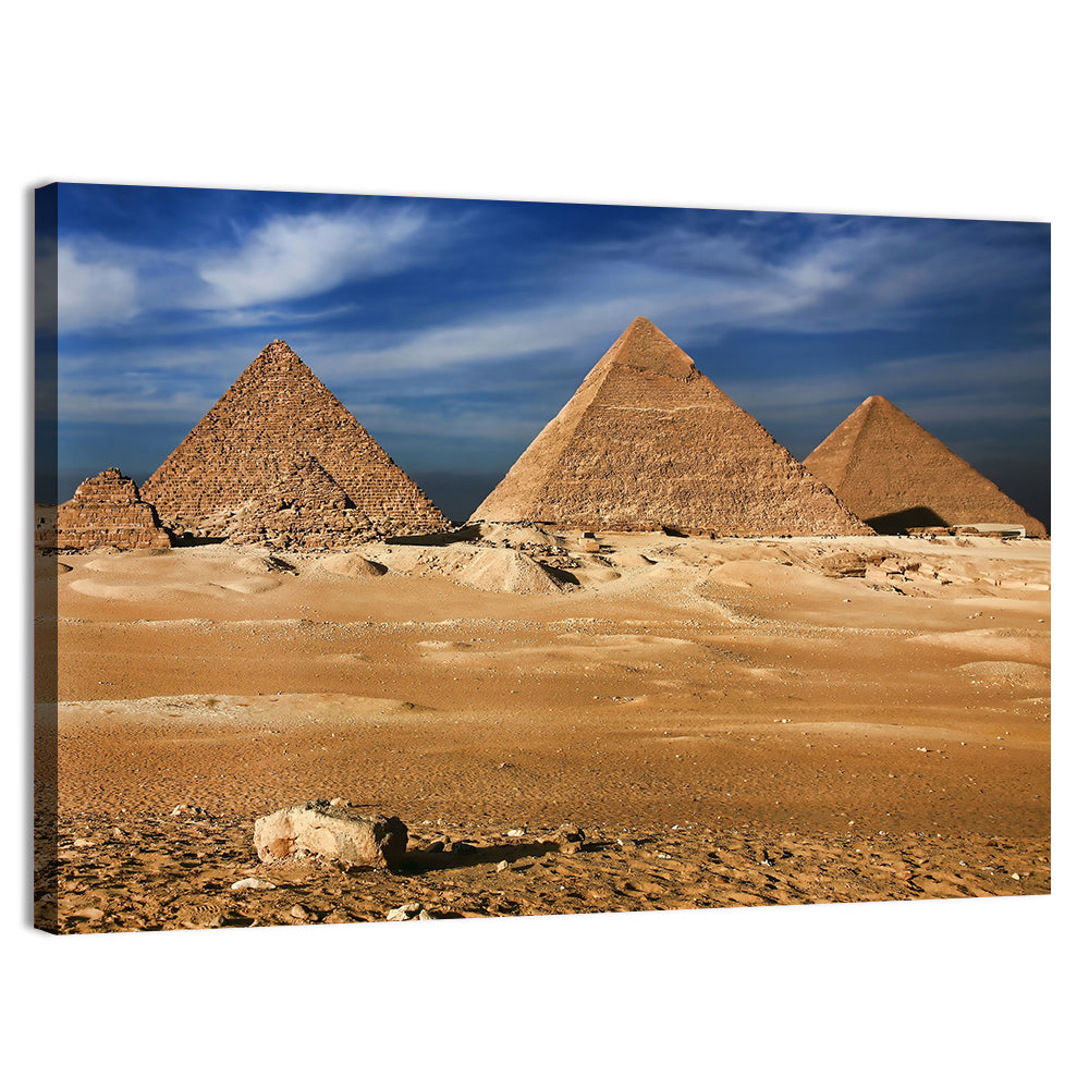 Great Pyramids of Giza Wall Art, canvas print, landscape