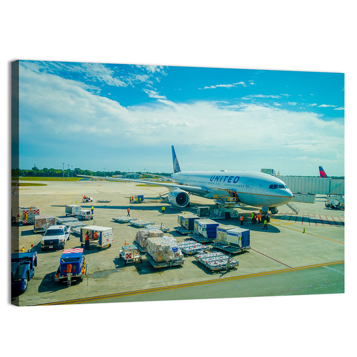 Cancun International Airport Tarmac Wall Art as a canvas print
