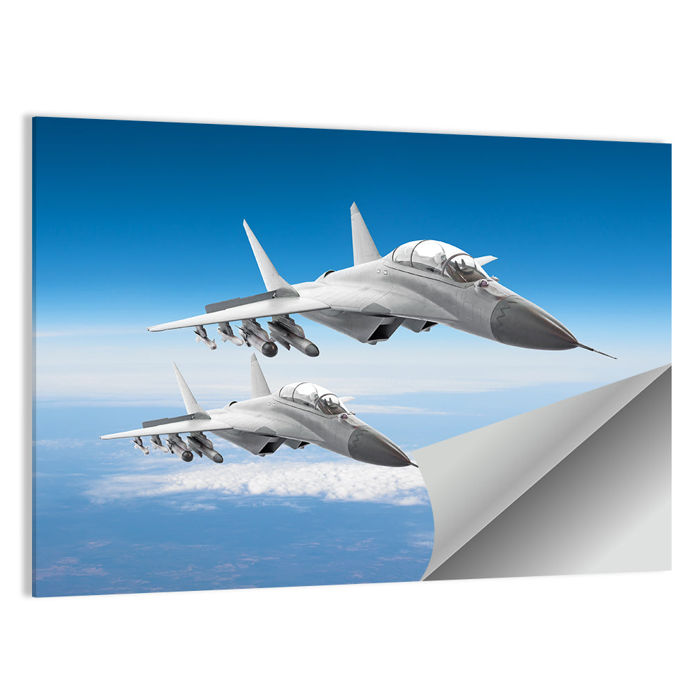 Two Fighter Jets in Formation Wall Art