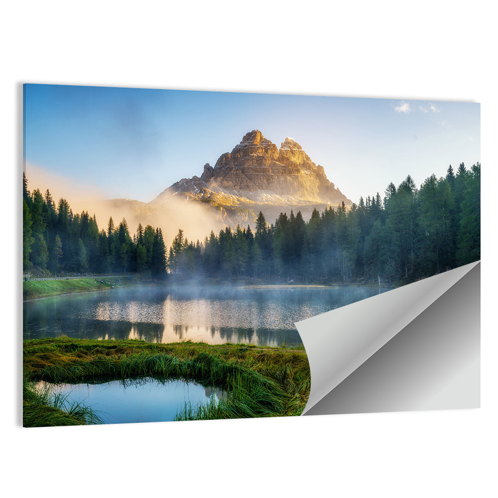 Lago D'antorno with Tre Cime Peaks Wall Art