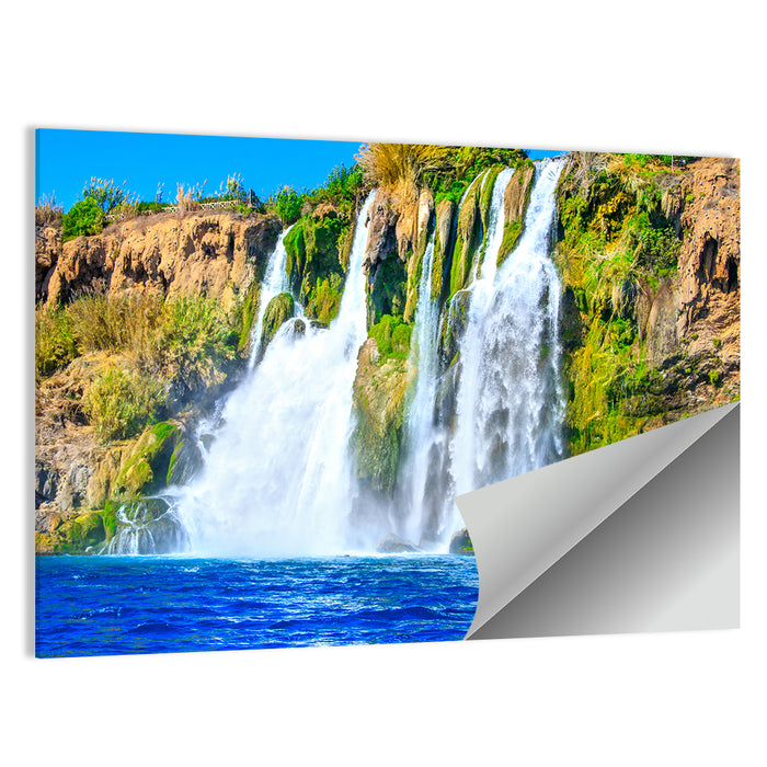 Duden Waterfalls Cliffside, Antalya Wall Art as a poster print