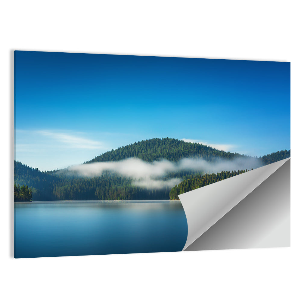 Misty Morning Over Mountain Lake Wall Art