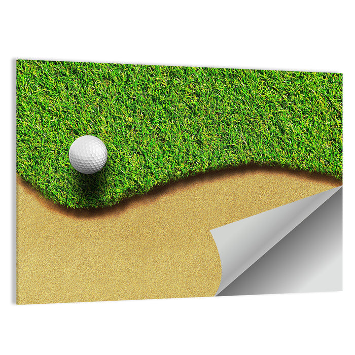 Golf Ball on Bunker Edge Wall Art as a poster print