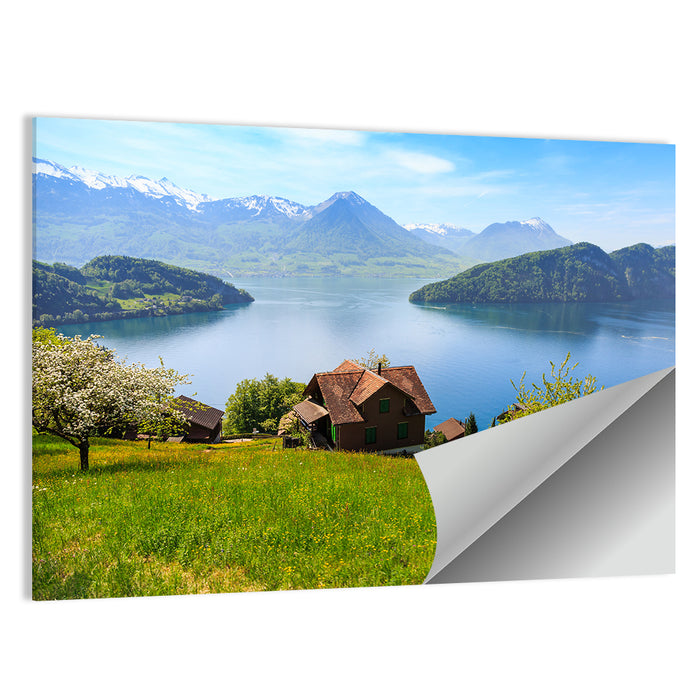Lake Luzern Meadow View Wall Art as a poster print