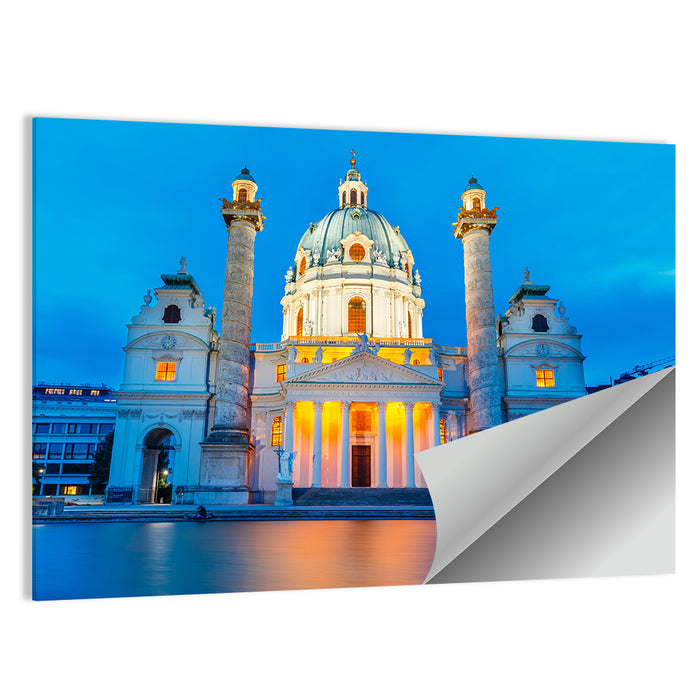 Karlskirche at Dusk Wall Art as a poster print