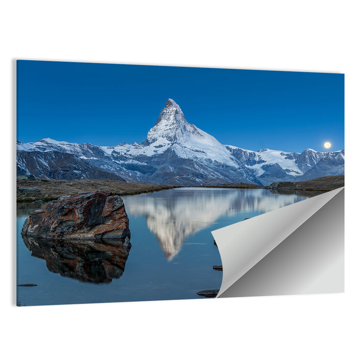 Matterhorn Sunset Over Stelli Lake Wall Art as a poster print