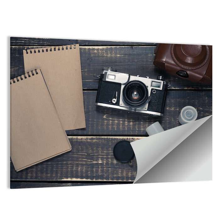 Vintage Rangefinder Camera Still Life Wall Art as a poster print