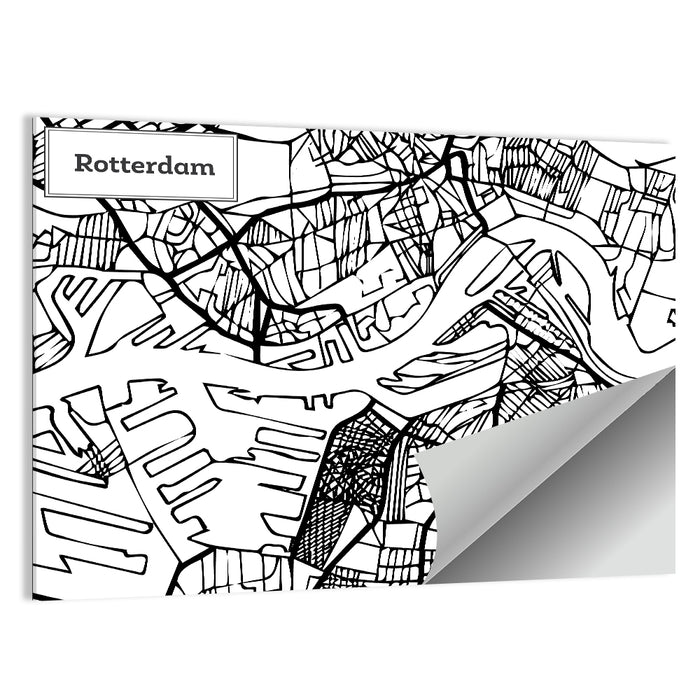 Rotterdam City Map Wall Art as a poster print