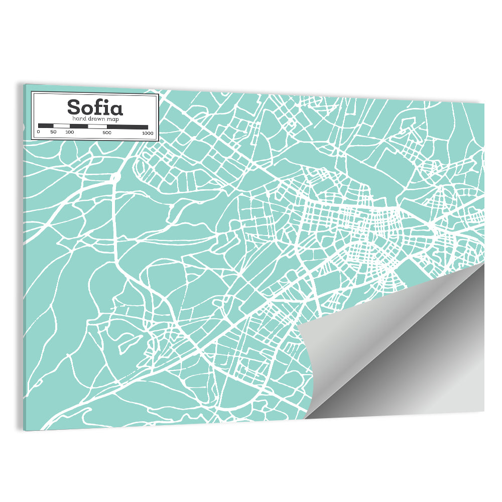 Sofia City Map Wall Art