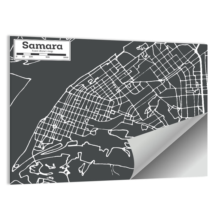 Samara Aerial Map Wall Art as a poster print