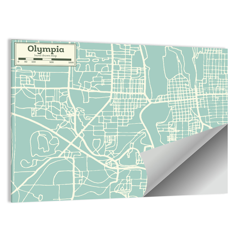Olympia City Map Wall Art