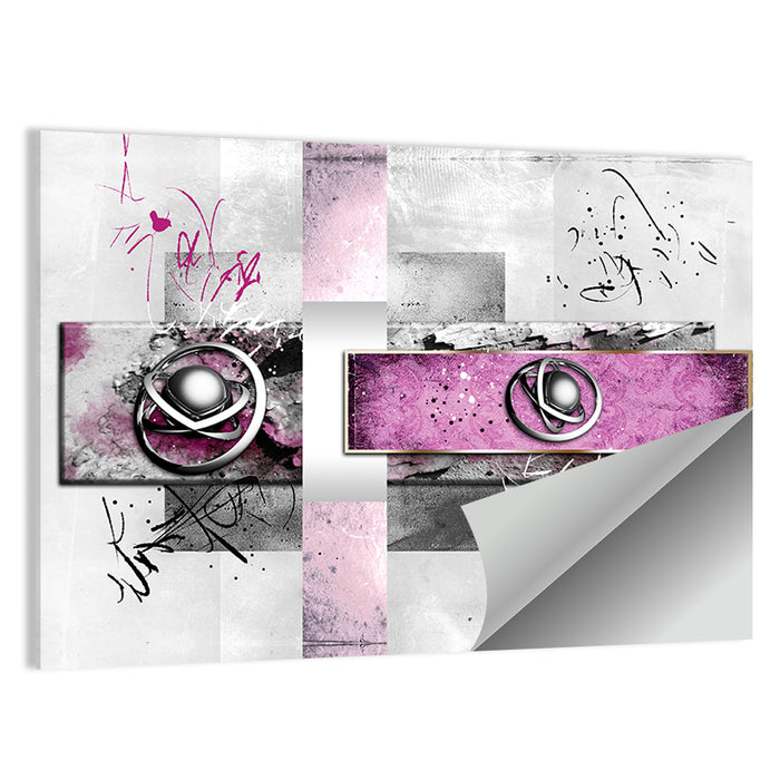Magenta Orbital Spheres Wall Art as a poster print