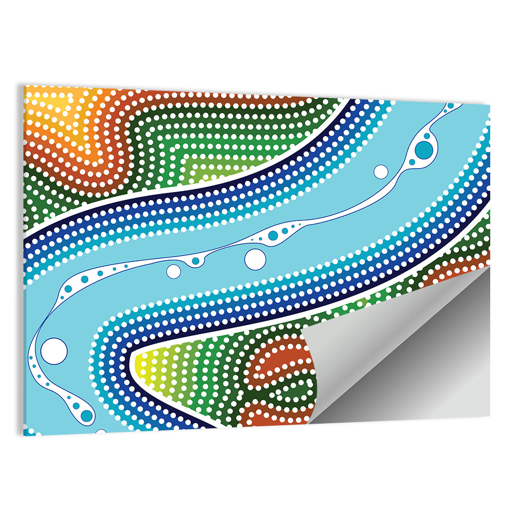 Aboriginal River Dot Wall Art