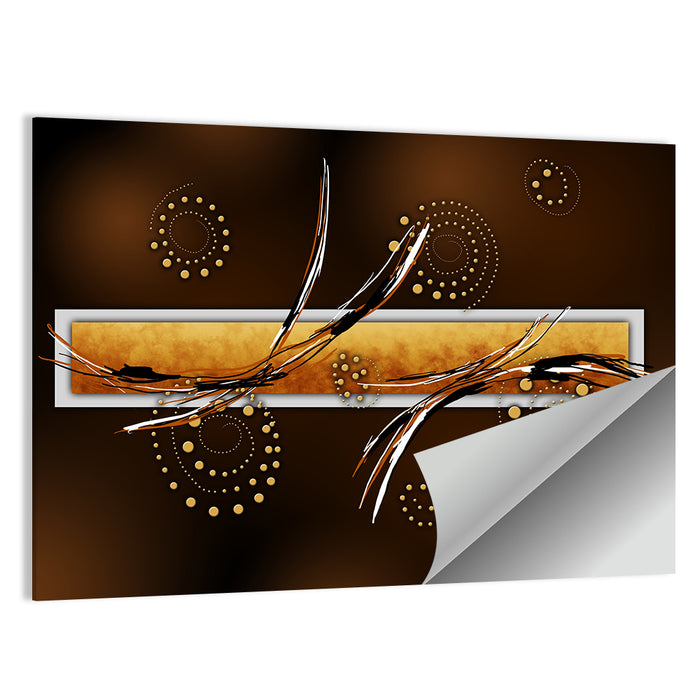 Golden Spiral Invitation Illustration Wall Art as a poster print