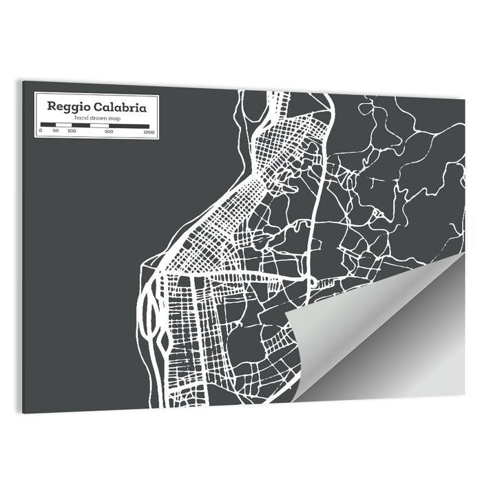 Reggio Calabria Minimalist City Map Wall Art as a poster print