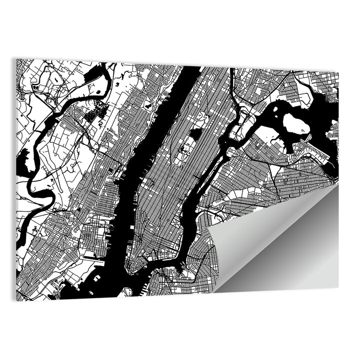 Minimalist Manhattan Map Wall Art as a poster print