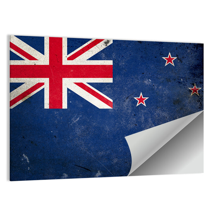 Vintage New Zealand Flag Wall Art as a poster print