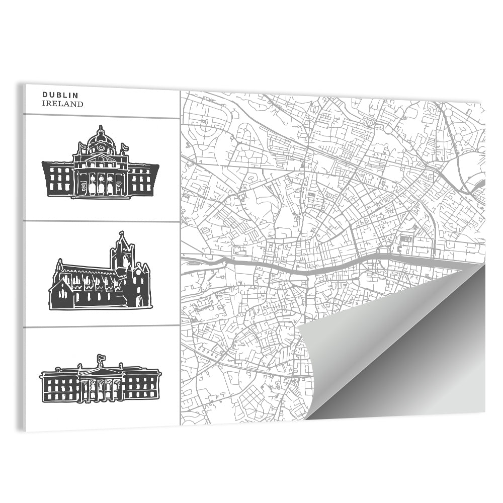 Dublin City Map Wall Art