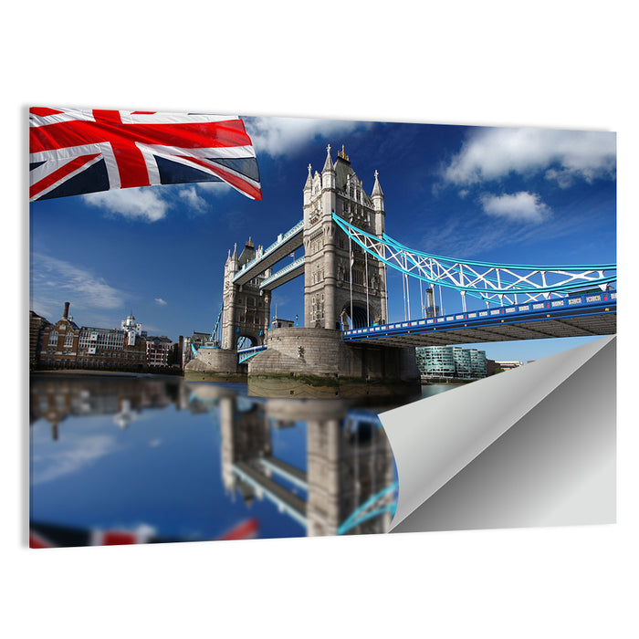 Tower Bridge with Union Jack Wall Art as a poster print