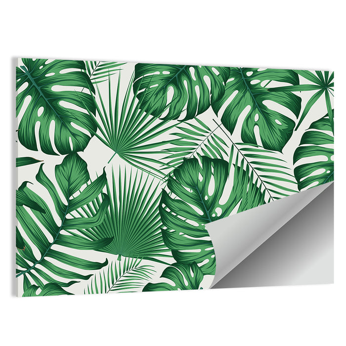 Layered Tropical Leaves Wall Art as a poster print