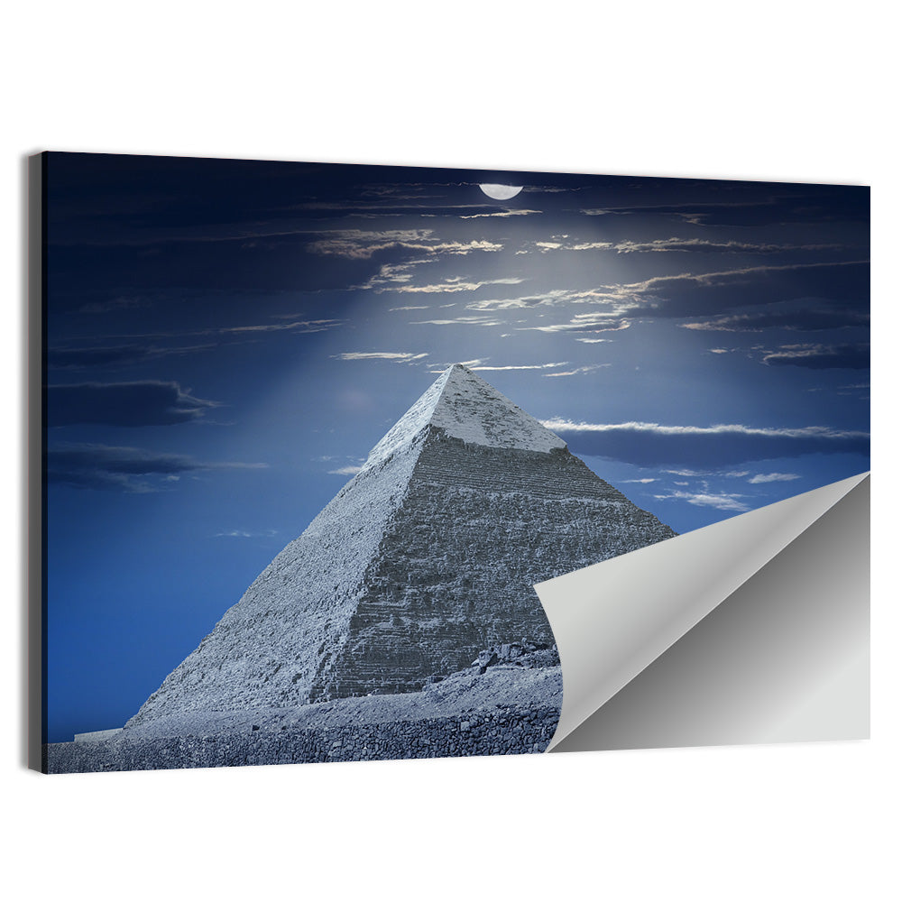 Great Pyramid Under Moonlight Wall Art