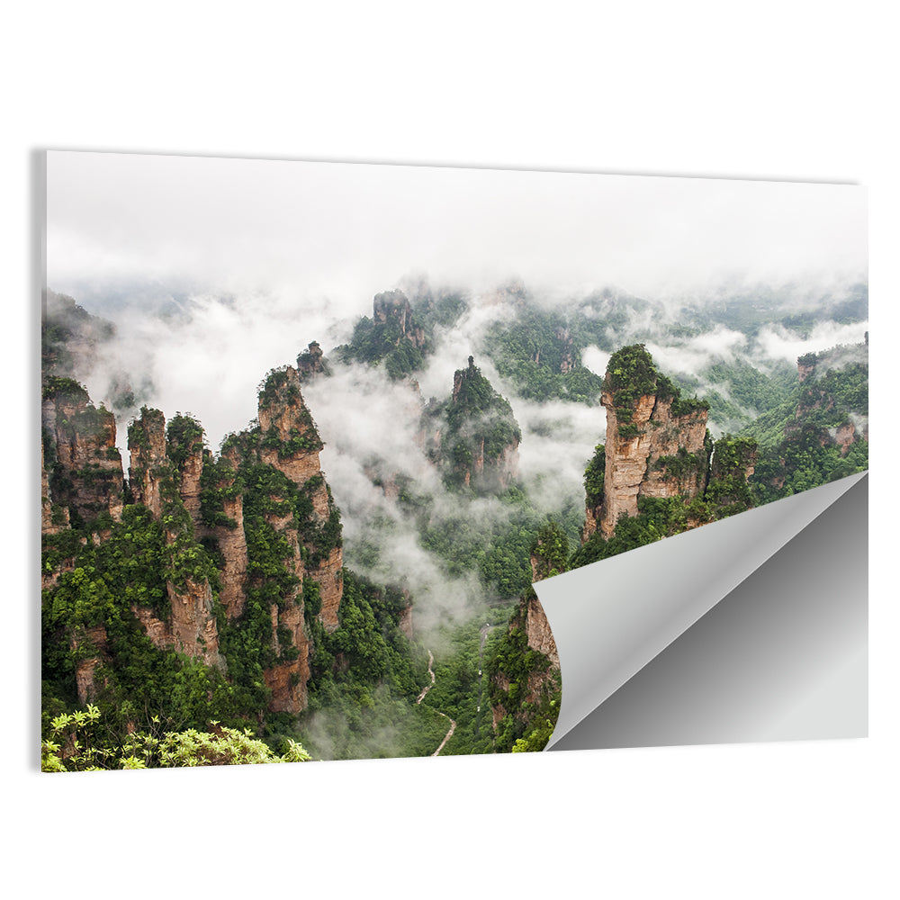 Foggy Zhangjiajie Peaks Wall Art