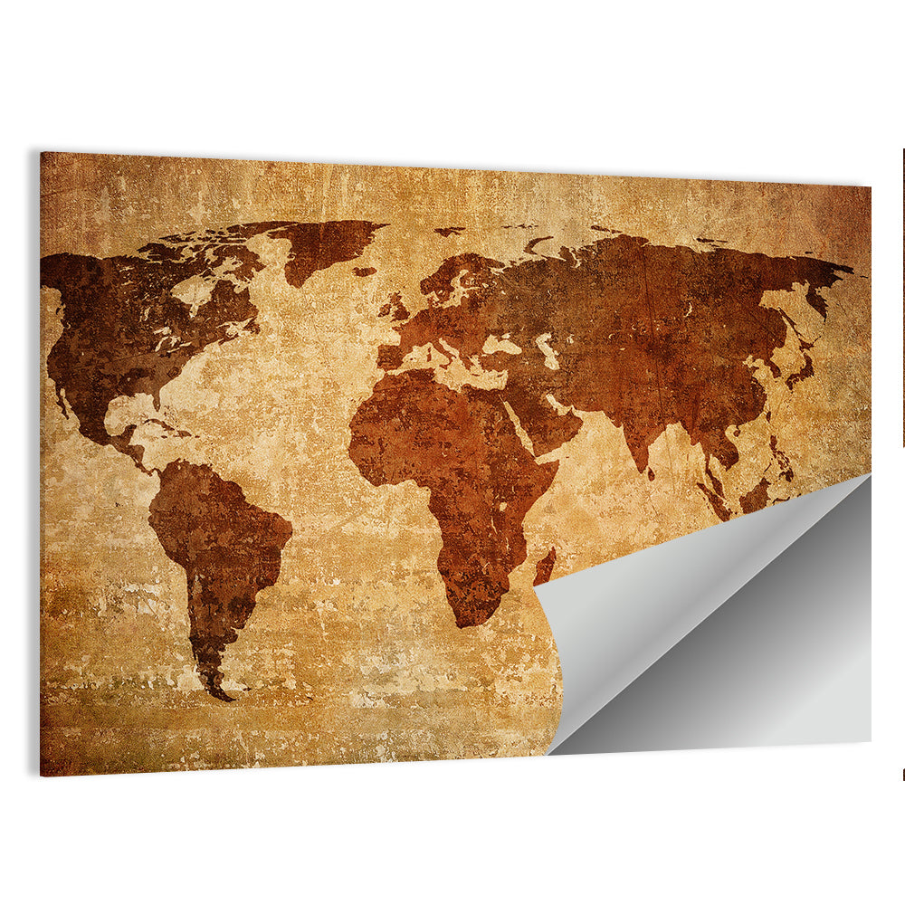 Grunge World Map Wall Art