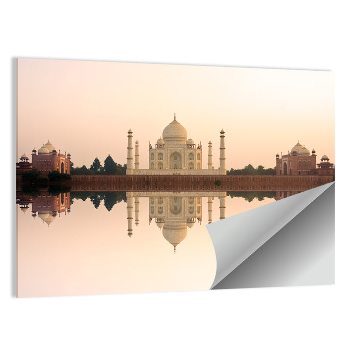 Taj Mahal Sunset Reflection Wall Art as a poster print