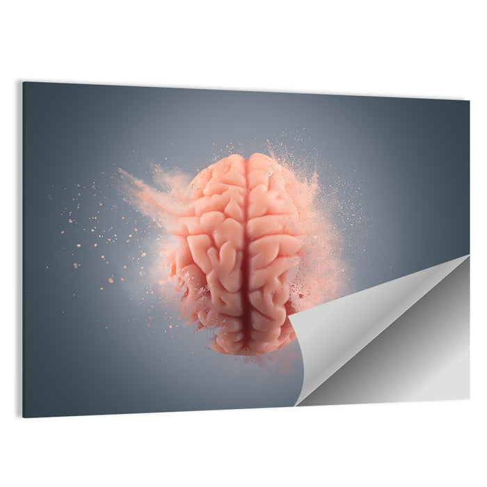 Anatomical Brain with Particles Wall Art as a poster print