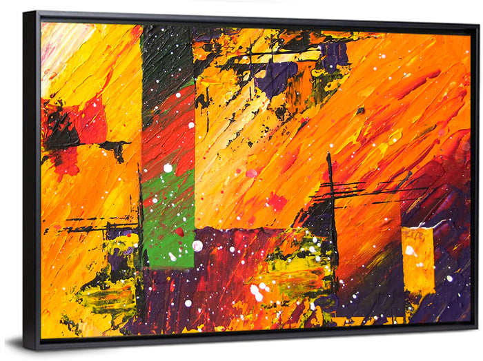 Bold Impasto Geometry Wall Art as a framed canvas