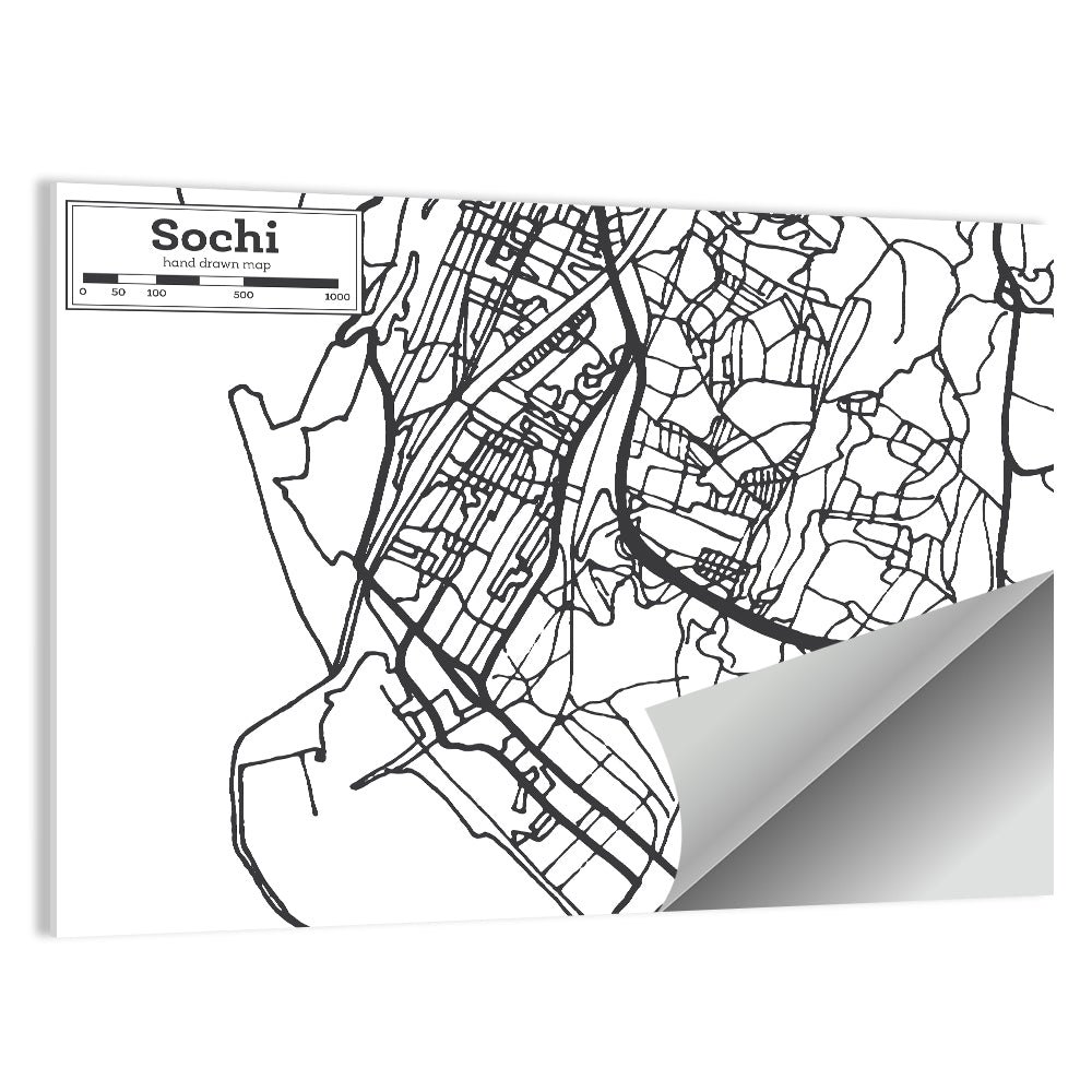 Sochi City Map Wall Art