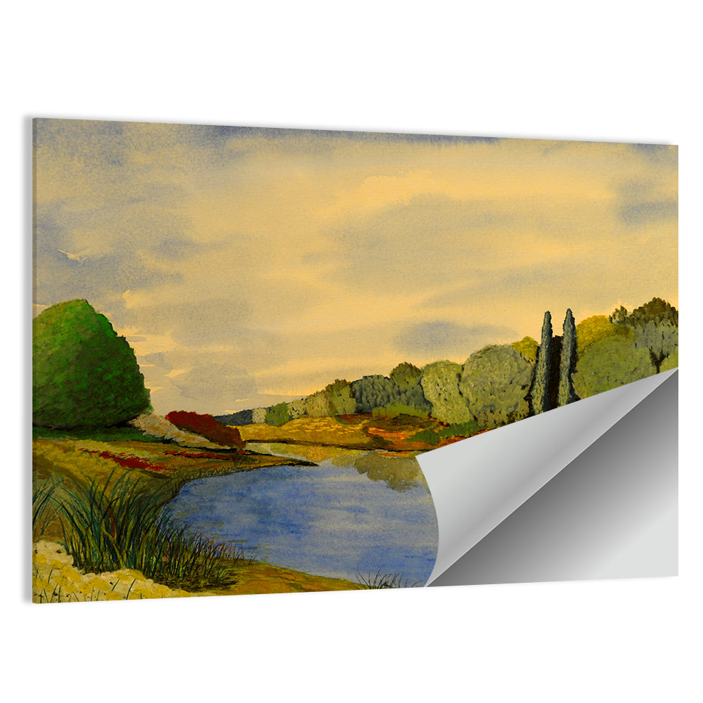Autumn Lake Reflection Wall Art