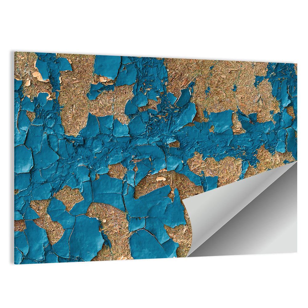 Cracked Blue Enamel Surface Wall Art
