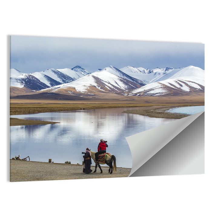 Namco Lake with Horse Riders Wall Art as a poster print