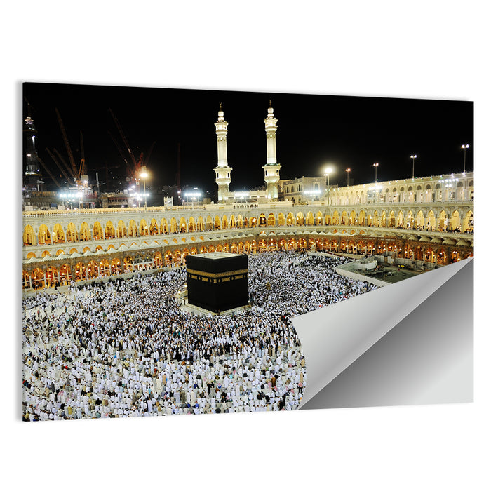 Kaaba Overhead Night View Wall Art as a poster print