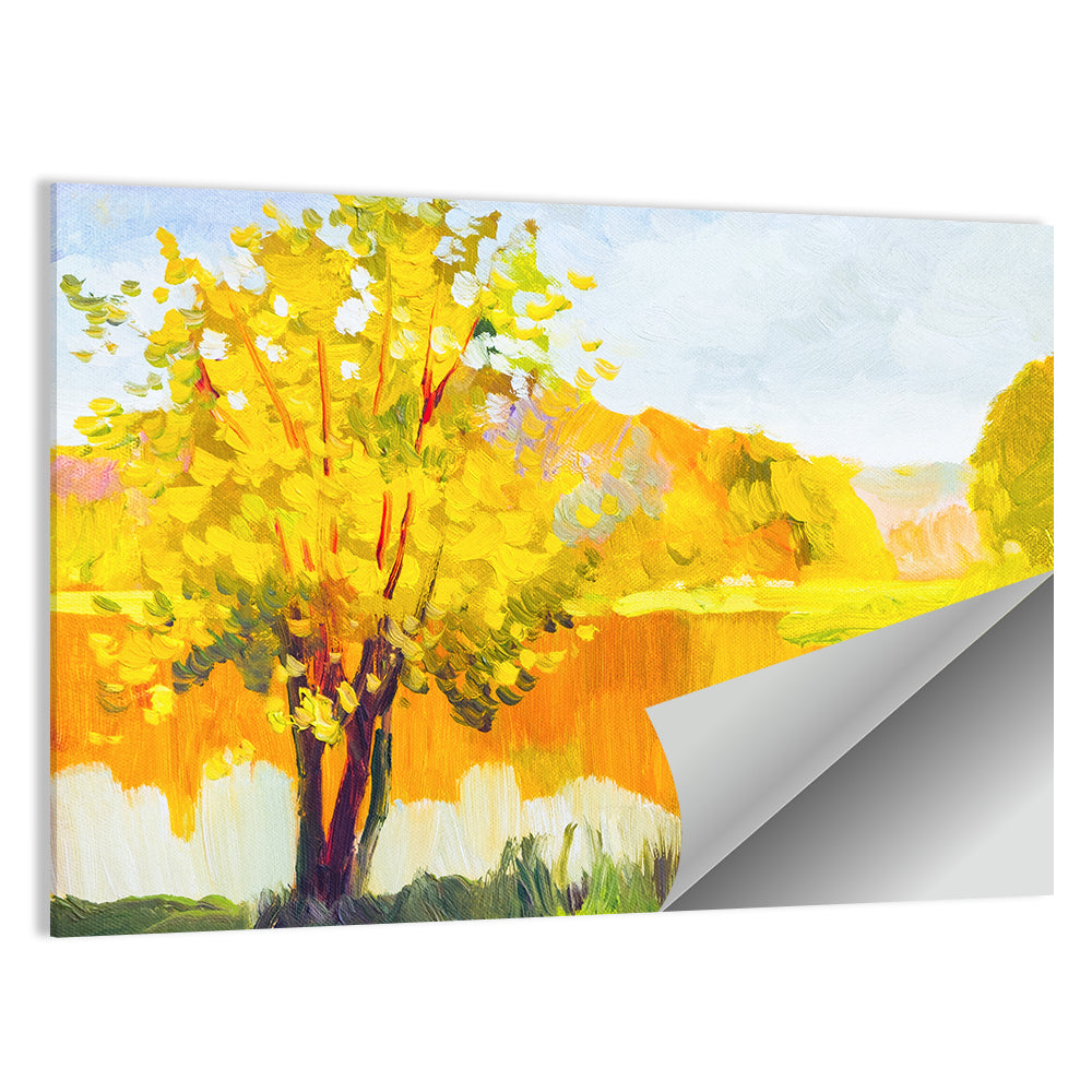 Autumn Tree and Lake Wall Art