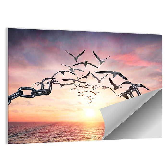 Breaking Chains at Sunset Wall Art as a poster print