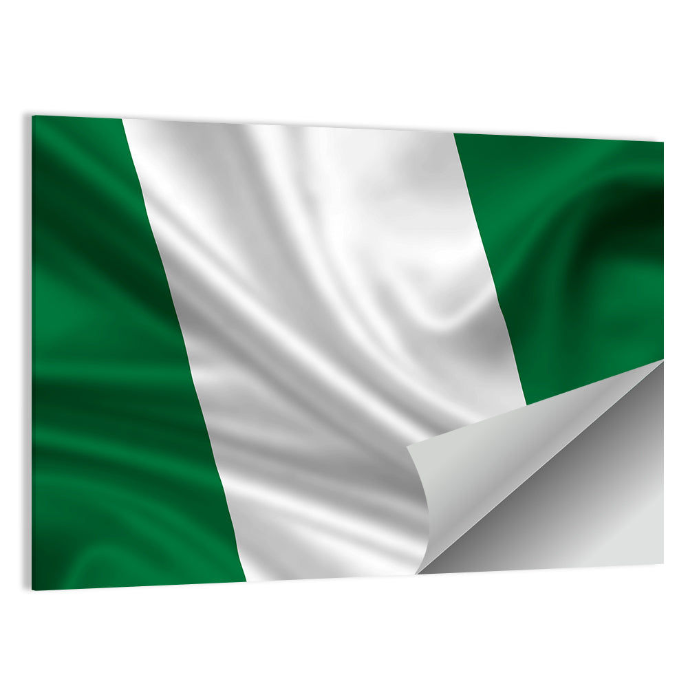 Nigerian Flag with Rippled Texture Wall Art