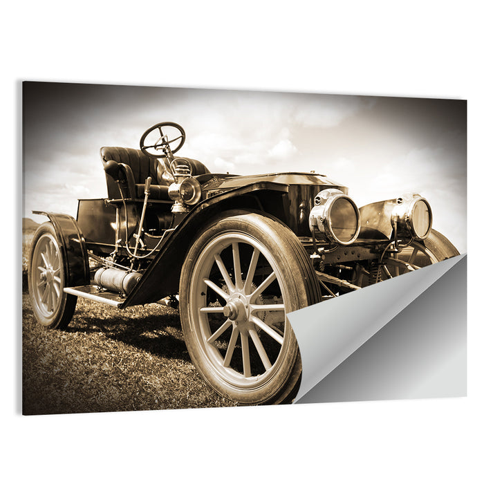 Sepia Vintage Roadster Side Profile Wall Art as a poster print