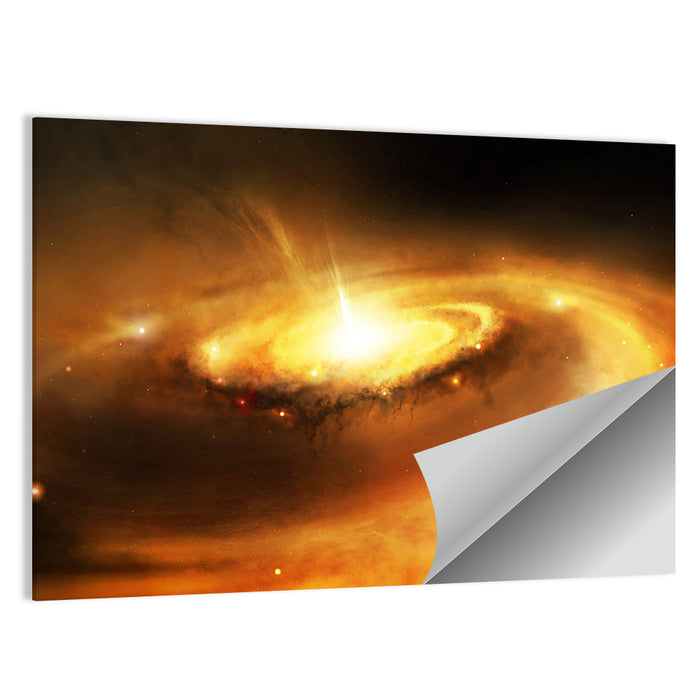 Galaxy Core with Golden Flare Wall Art as a poster print