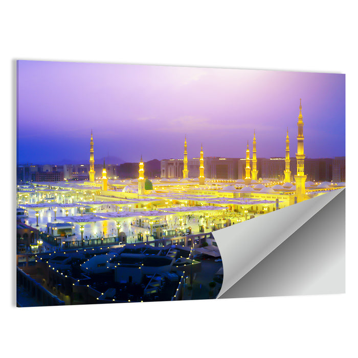 Al-masjid An-nabawi at Dusk Wall Art as a poster print