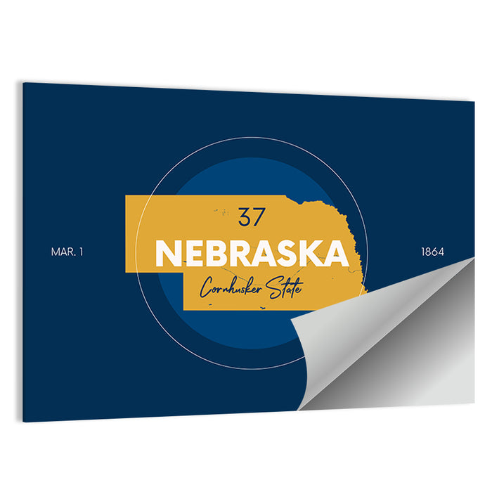 Nebraska State Map Graphic Wall Art as a poster print