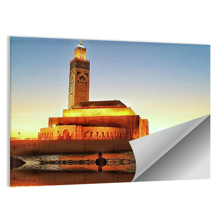 Hassan Ii Mosque at Sunset, Casablanca Wall Art as a poster print