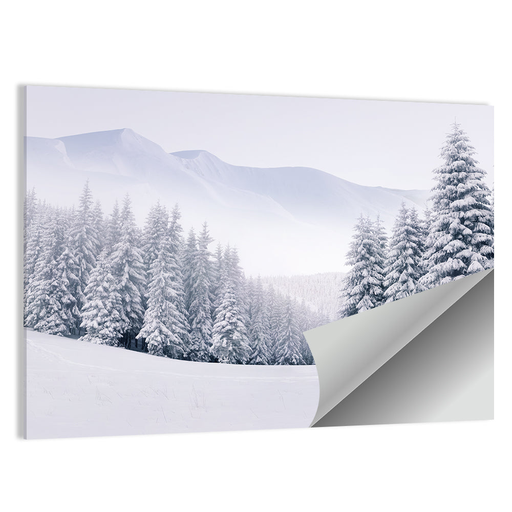 Foggy Winter Mountains Wall Art